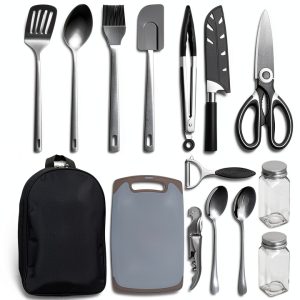 Camping Cooking Set Kyraton 15-Piece Stainless Steel Mess Kit Portable-0