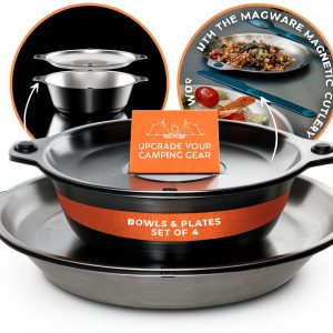MAGWARE Magnetic Bowls & Plates Set Full Windsor Steel Set-0