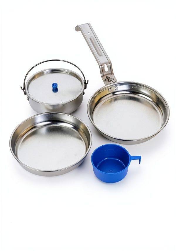 Rothco 5 Piece Aluminum Mess Kit Compact Silver Cookware for Camping-5