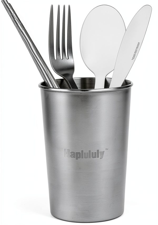 Camping Mess Kit Haplululy 1-2 Person Set Plate Bowl Cup Spoon Fork-5