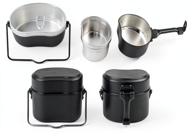 Military Mess Tin, Portable Mess Kit Plate Set Aluminium Alloy Military Lunch Box for Outdoor Camping Hiking Picnic BBQ Beach Camping Cookware Mess Kit Camp Pot Army Mess Kit Camping Pots Pans Set-0