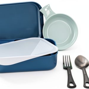 PackWare Mess Kit ust BPA Free Self Contained Outdoor Utensil Set Blue-0
