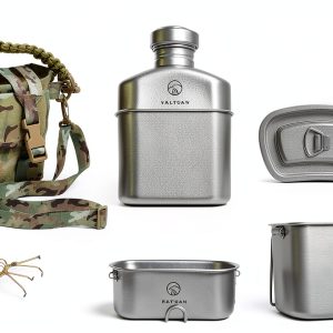 Valtcan Titanium Canteen Mess Kit 1100ml with 750ml and 400ml Cups-0